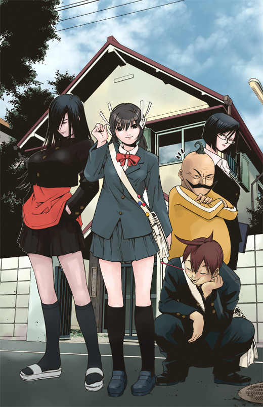 shinkai nagisa, nangoku tsumomo, and akabane taiyo (chou-mukiryoku sentai japafive) drawn by sato_masaki_(masayakofu)