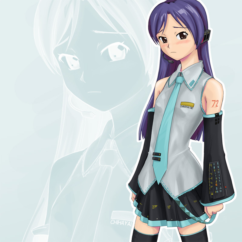 hatsune miku and kisaragi chihaya (idolmaster and 1 more) drawn by takahashi_ren