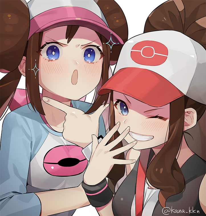 rosa and hilda (pokemon and 3 more) drawn by kaidou_j1