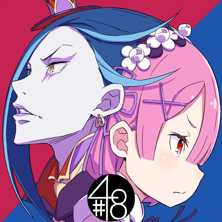 ram and roswaal l. mathers (re:zero kara hajimeru isekai seikatsu) drawn by ootsuka_shin'ichirou