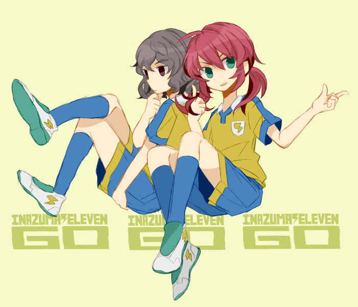 kirino ranmaru and shindou takuto (inazuma eleven and 1 more) drawn by toco_(7037034)
