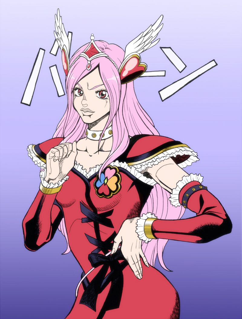 higashi setsuna and cure passion (precure and 2 more) drawn by kijinaka_mahiro