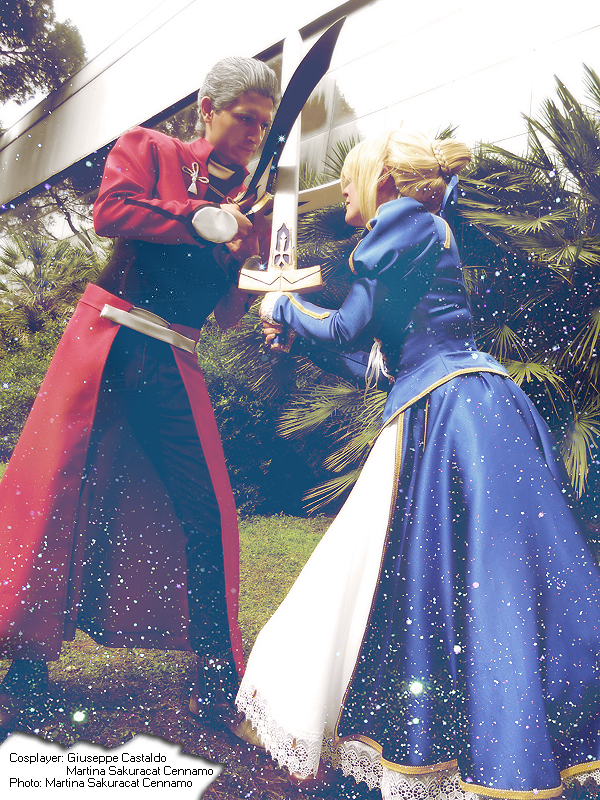 artoria pendragon, saber, and archer (fate and 1 more) drawn by aishiteru_cosplay
