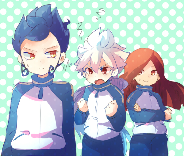 hakuryuu, tsurugi kyousuke, and seidou dan (inazuma eleven and 1 more) drawn by pippilipi