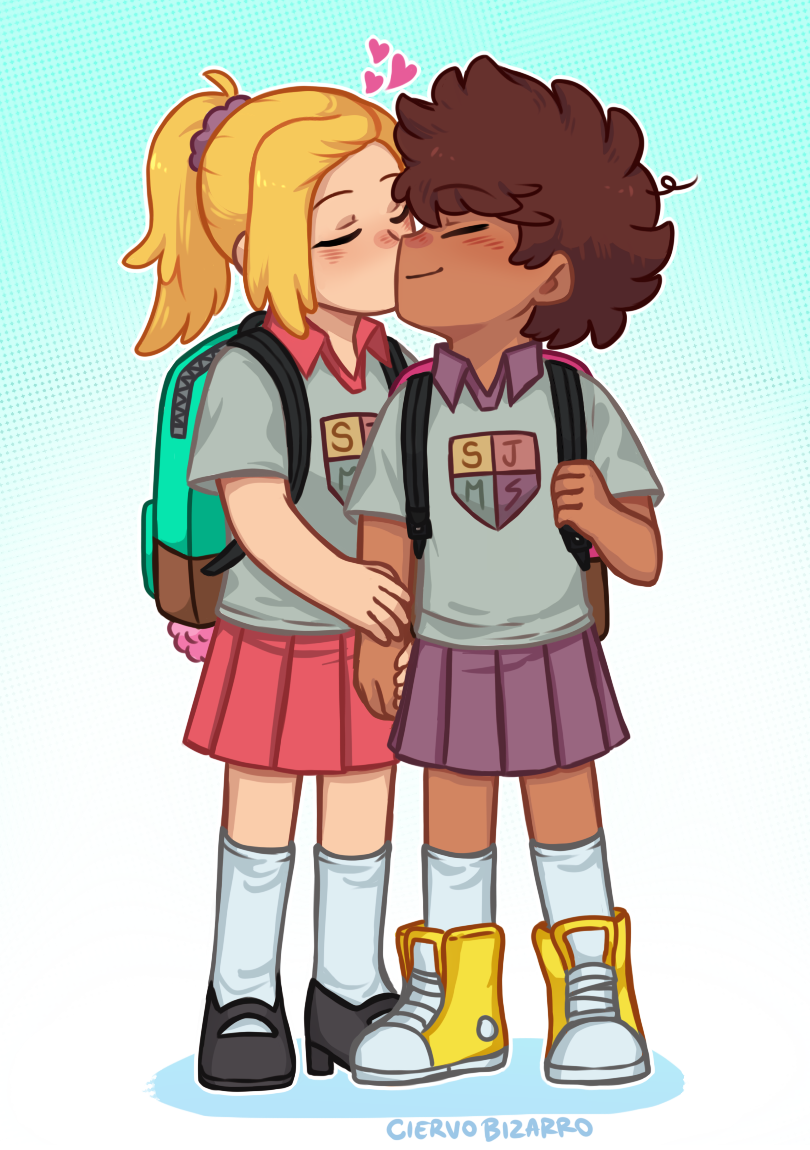 sasha waybright and anne boonchuy (amphibia) drawn by ciervobizarro