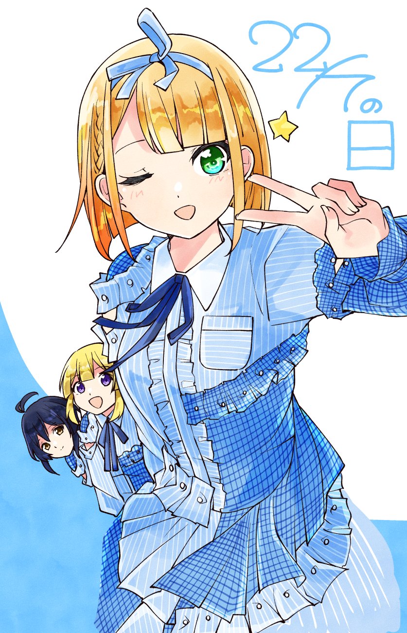 takigawa miu, saito nicole, and fujima sakura (22/7) drawn by trefle_r