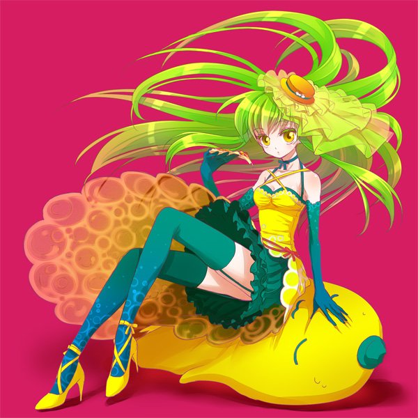 c.c., cheese-kun, and c.c. lemon (code geass and 1 more) drawn by minami_(apricot_tea)