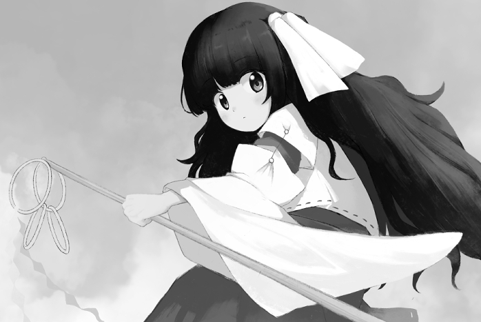 girl who trained on mt. haku (touhou and 1 more) drawn by iyo_mamoru
