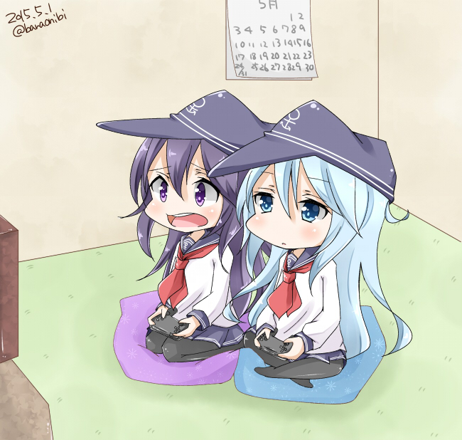 hibiki and akatsuki (kantai collection) drawn by hyakka_onibi