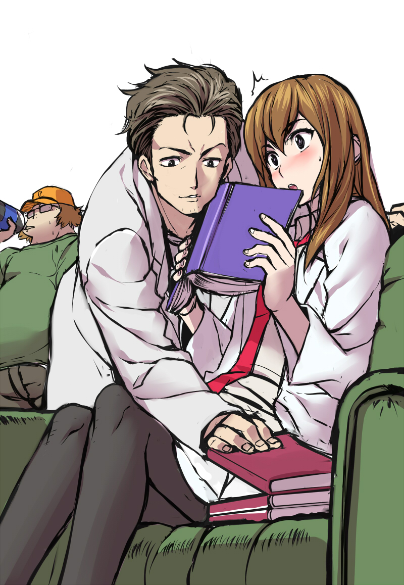 makise kurisu and okabe rintarou (steins;gate) drawn by g-tetsu