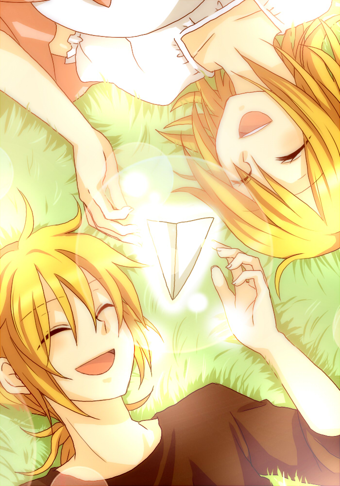 kagamine rin and kagamine len (vocaloid and 1 more) drawn by suzumi_(fallxalice)