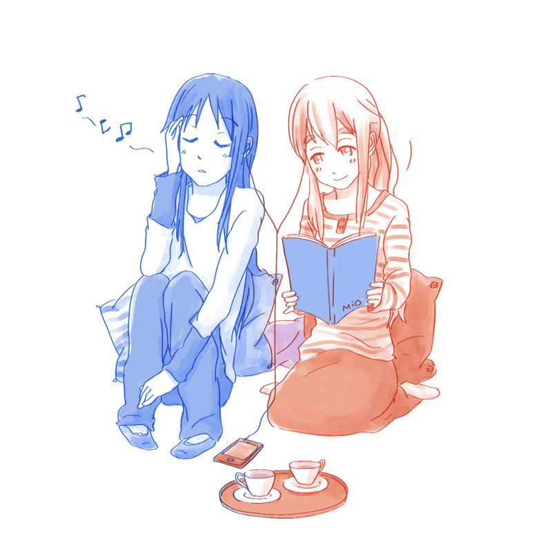 akiyama mio and kotobuki tsumugi (k-on!) drawn by bonjin