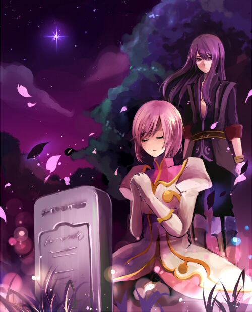 yuri lowell and estellise sidos heurassein (tales of and 1 more) drawn by nishikawa_(fe)