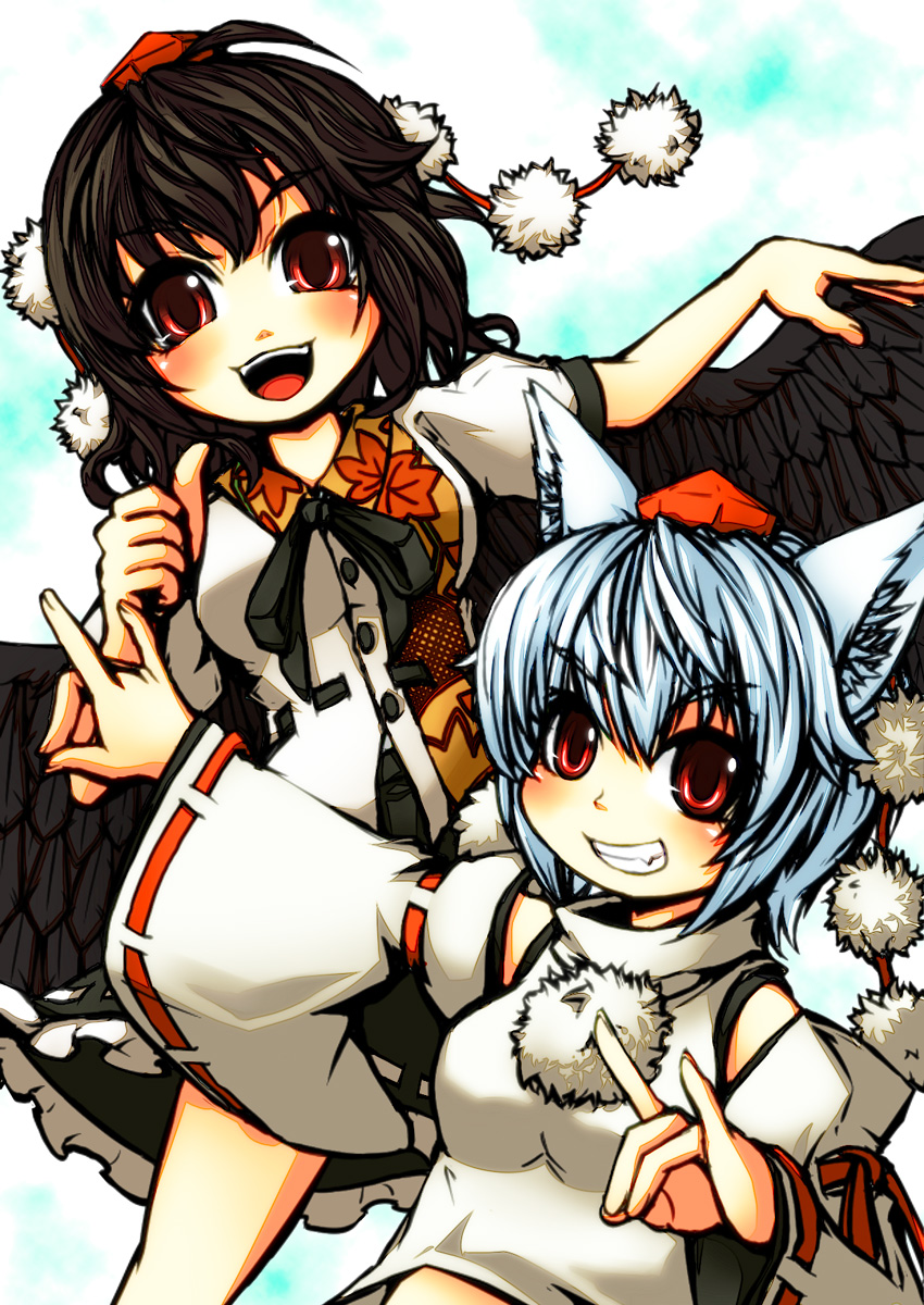 shameimaru aya and inubashiri momiji (touhou) drawn by tanayuma