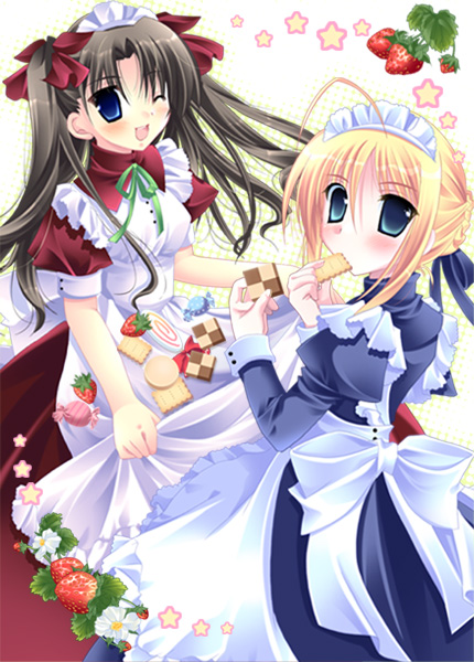 artoria pendragon, saber, and tohsaka rin (fate and 1 more)