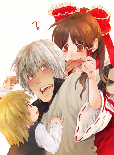 hakurei reimu, rumia, and buront (touhou and 3 more) drawn by roccakid