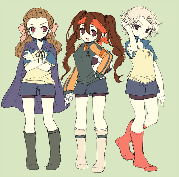 endou mamoru, kidou yuuto, and gouenji shuuya (inazuma eleven) drawn by moriyama_shijimi