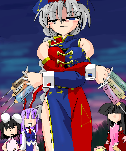 reisen udongein inaba, houraisan kaguya, inaba tewi, and yagokoro eirin (touhou) drawn by kieyza