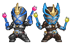 kamen rider eiki and kamen rider danki (kamen rider and 1 more) drawn by eou