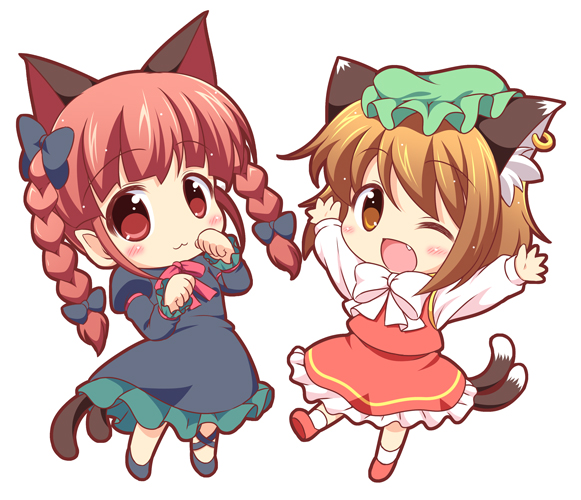 kaenbyou rin and chen (touhou) drawn by pila-pela