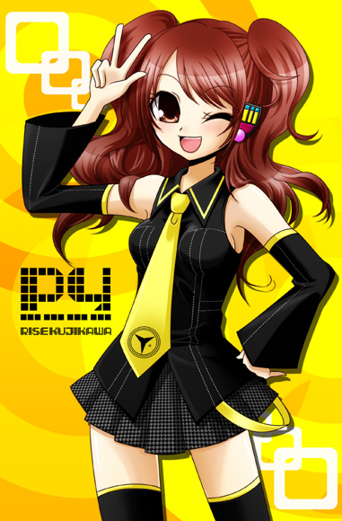 hatsune miku and kujikawa rise (vocaloid and 2 more) drawn by ichigou_miya