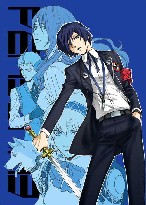 yuuki makoto, aigis, kirijou mitsuru, sanada akihiko, and koromaru (persona and 1 more)