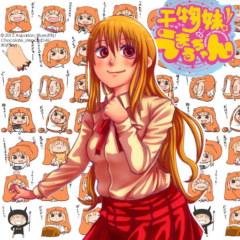 doma umaru and komaru (himouto! umaru-chan and 1 more) drawn by artificialkaban