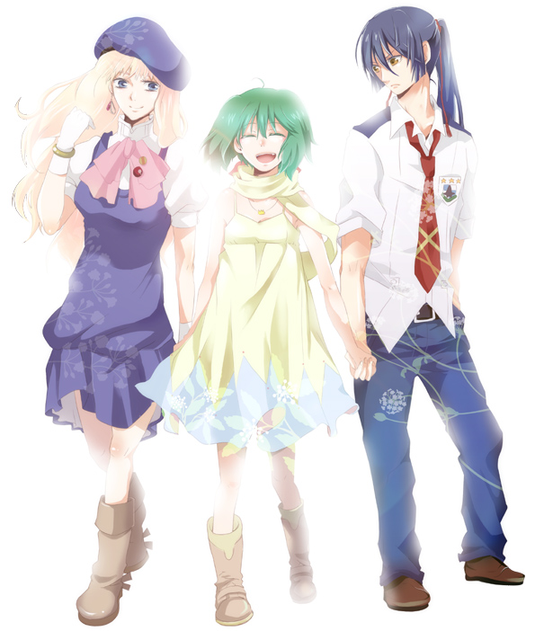 sheryl nome, ranka lee, and saotome alto (macross and 1 more) drawn by gen_(enji)