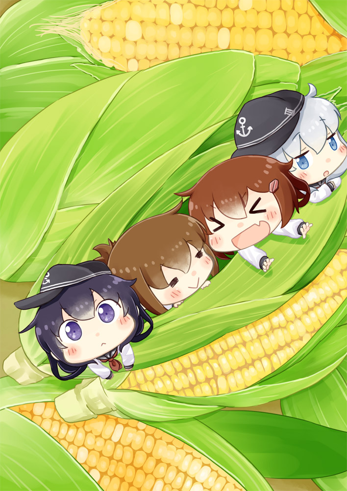 hibiki, inazuma, ikazuchi, and akatsuki (kantai collection) drawn by hinata_yuu
