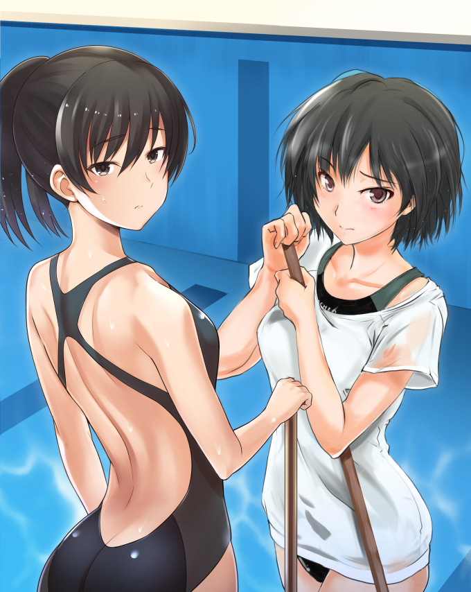 nanasaki ai and tsukahara hibiki (amagami) drawn by murasaki_iro