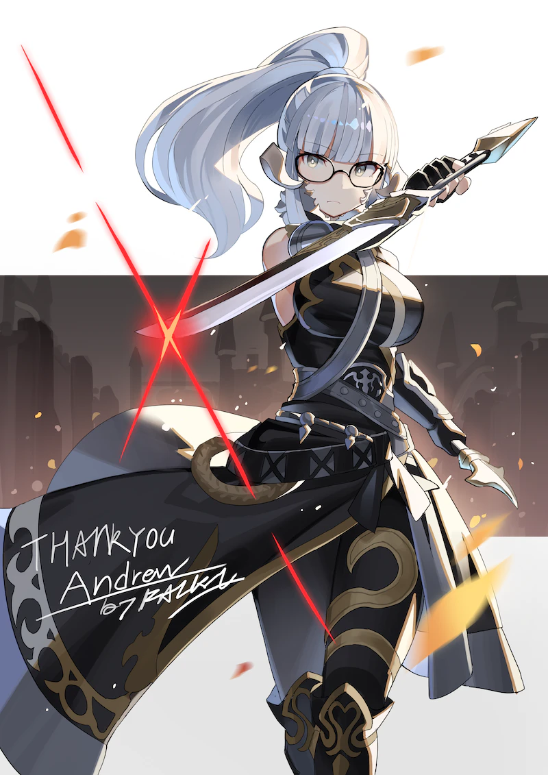 warrior of light (original and 2 more) drawn by falken_(yutozin)