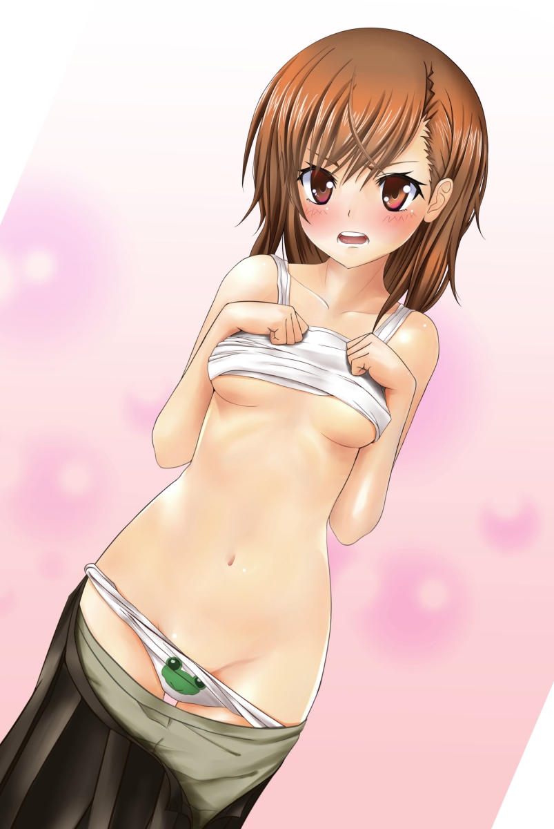 misaka mikoto and gekota (toaru majutsu no index and 1 more) drawn by hkn_(ringya)