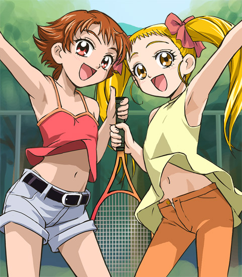 kasugano urara and natsuki rin (precure and 1 more) drawn by haruyama_kazunori