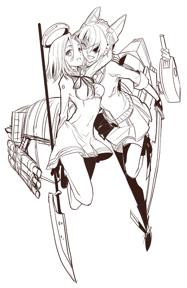 tenryuu and tatsuta (kantai collection) drawn by mitsu_(tendou_itsuki)