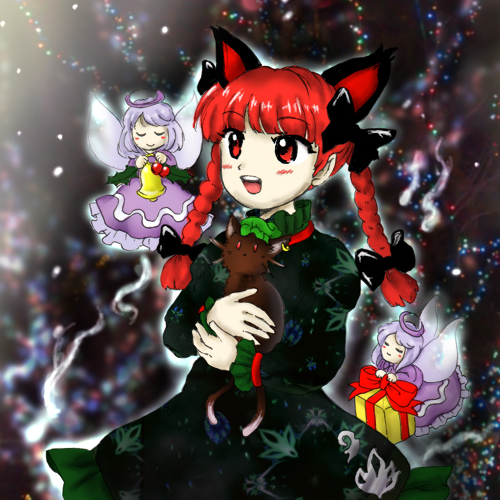 kaenbyou rin, chen, and zombie fairy (touhou) drawn by medinki
