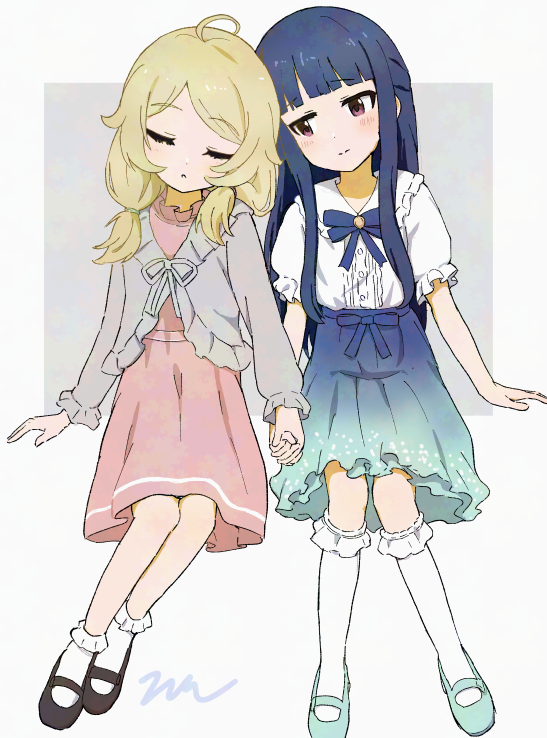 sajo yukimi and yusa kozue (idolmaster and 1 more) drawn by aayh