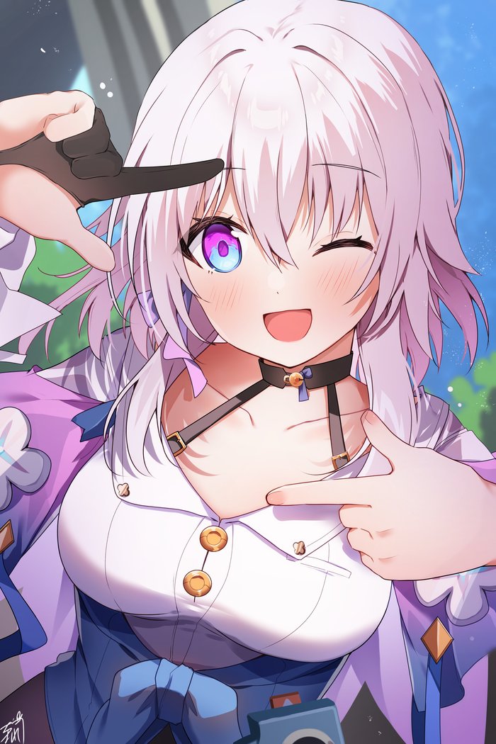 march 7th (honkai and 1 more) drawn by omuretsu