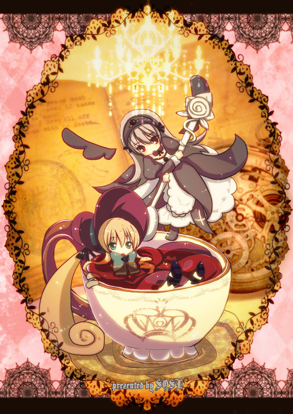 suigintou and shinku (rozen maiden) drawn by yuki_hikari