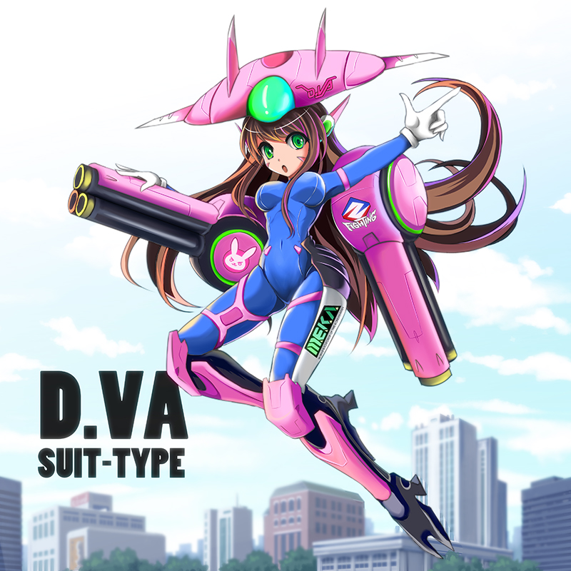 d.va (overwatch and 1 more) drawn by kenmiko