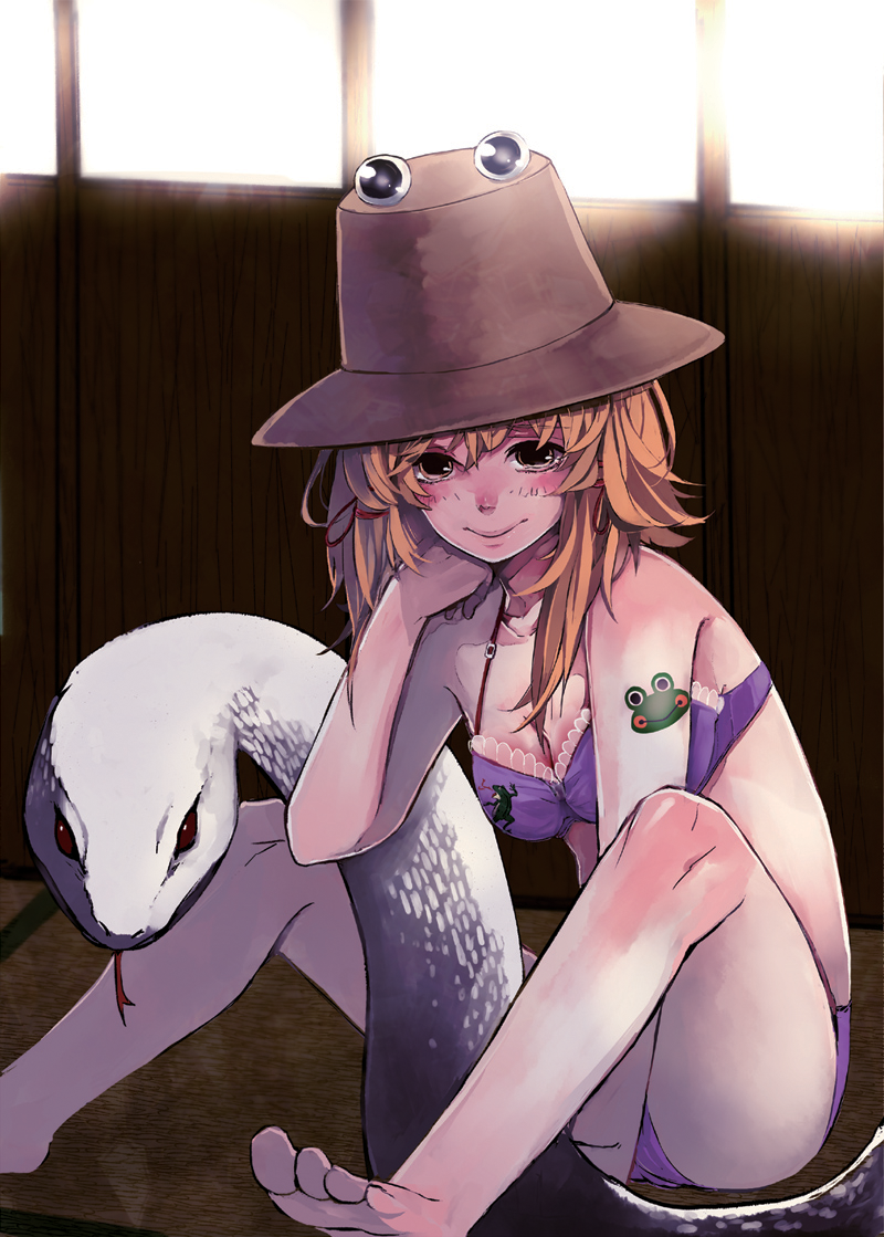 moriya suwako and mishaguji (touhou) drawn by yomeko