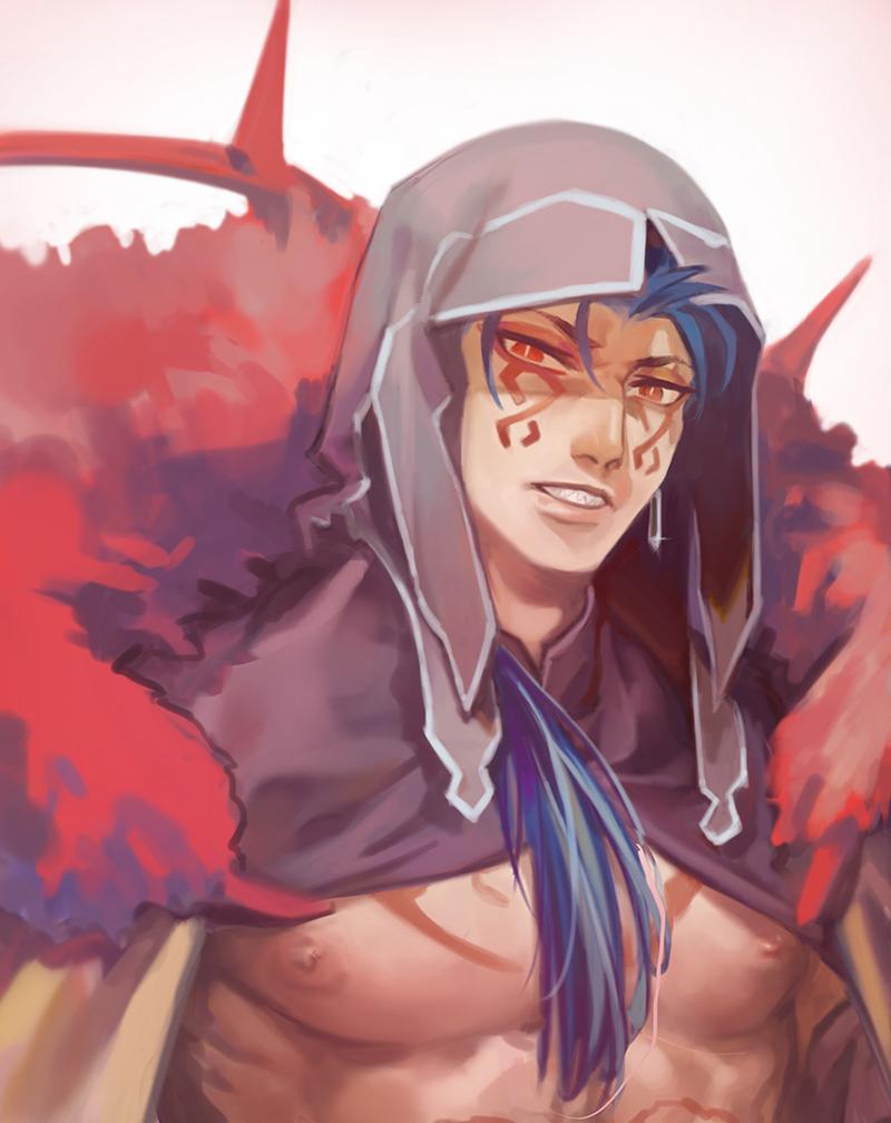 cu chulainn and cu chulainn alter (fate and 1 more) drawn by iash