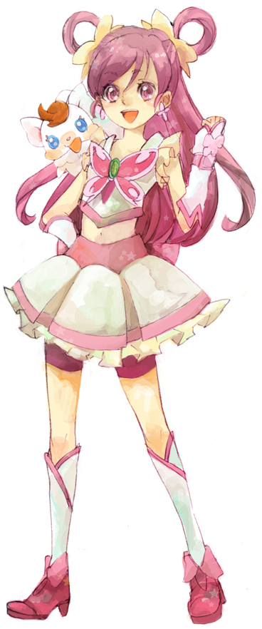 yumehara nozomi, cure dream, and coco (precure and 1 more) drawn by hagiko