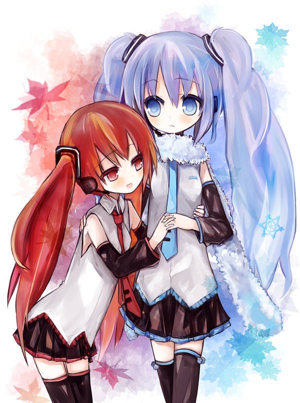 hatsune miku and kasane teto (vocaloid and 1 more) drawn by amakaze_sora
