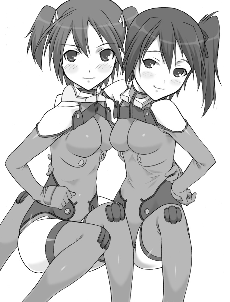 mikogami ranko and mikogami haruko (sky girls) drawn by shichimenchou