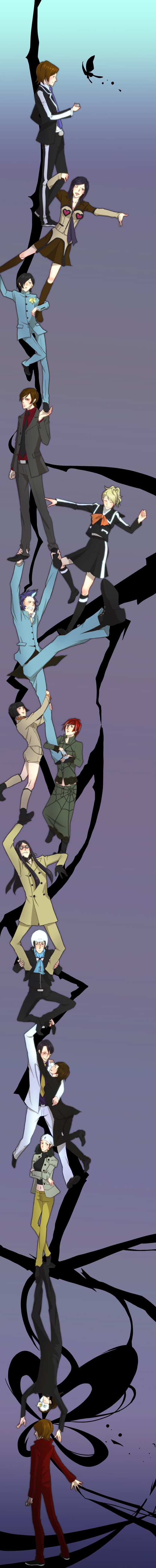 suou tatsuya, amano maya, lisa silverman, kurosu jun, kirishima eriko, and 9 more (persona and 6 more) drawn by romeothedope