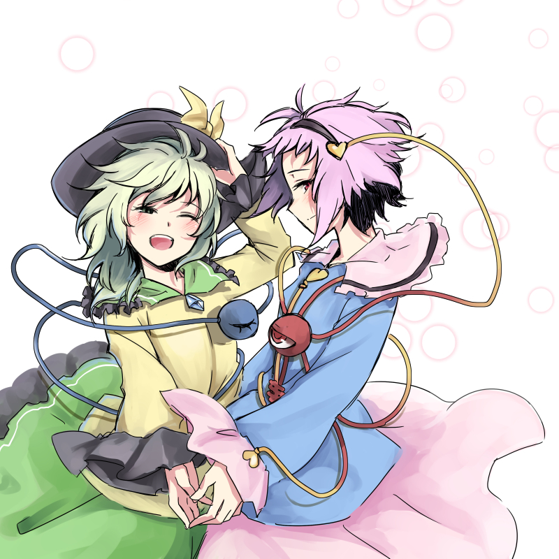 komeiji koishi and komeiji satori (touhou) drawn by white-aster