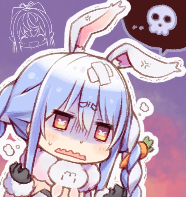 usada pekora, shiranui flare, and don-chan (hololive) drawn by kuro_(kuroneko_no_kanzume)