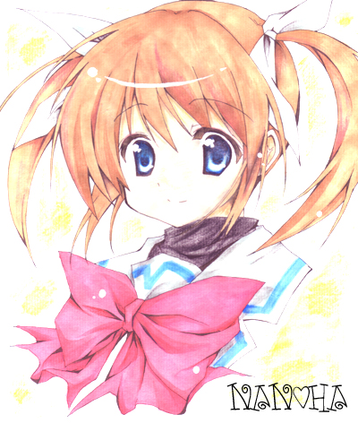 takamachi nanoha (lyrical nanoha and 1 more) drawn by purinpurin