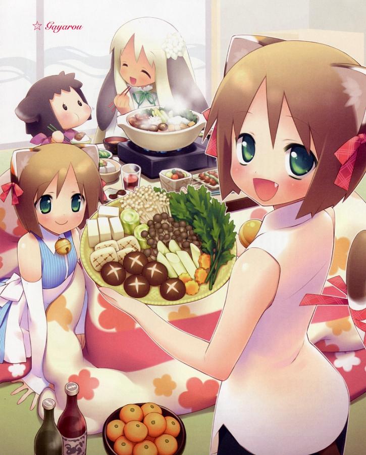 kacchi, rabi, and mame (moko moko box) drawn by gayarou