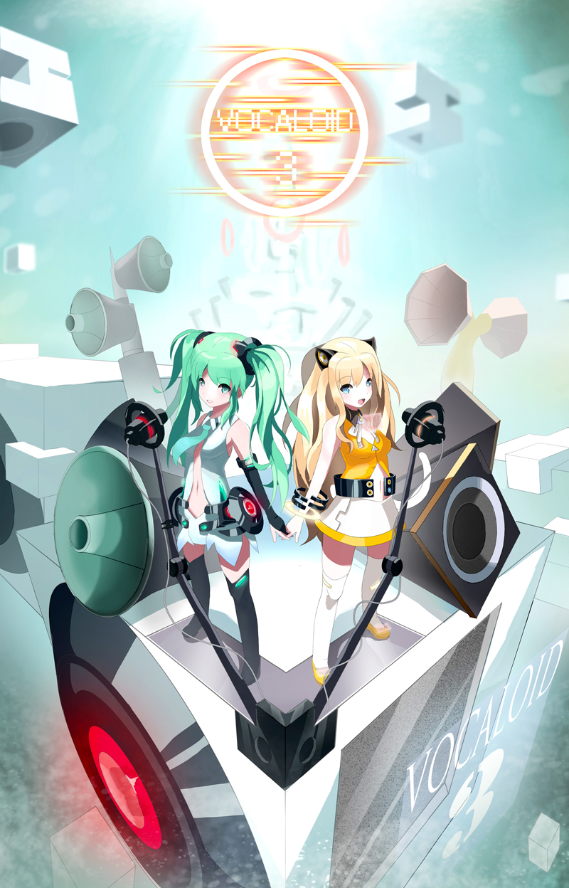 hatsune miku and seeu (vocaloid) drawn by neet_(gkmk79)